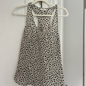 Joie Black and White Sleeveless Relaxed Tank Top